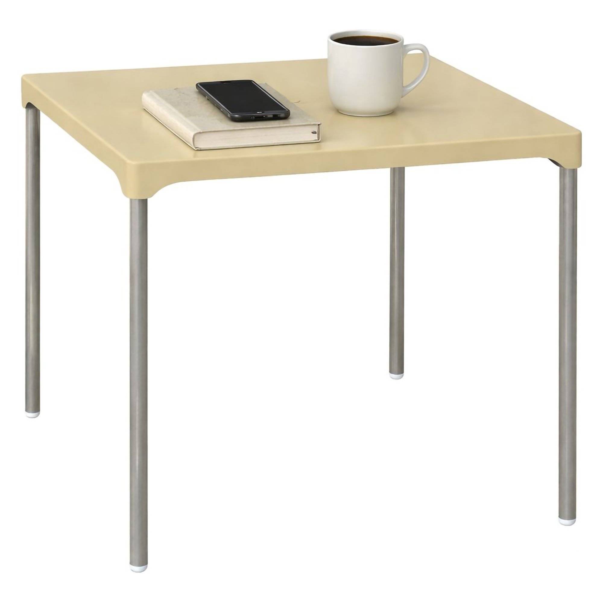 Mesa exterior brownstown, fija, plástico beige 75x75x72h cm