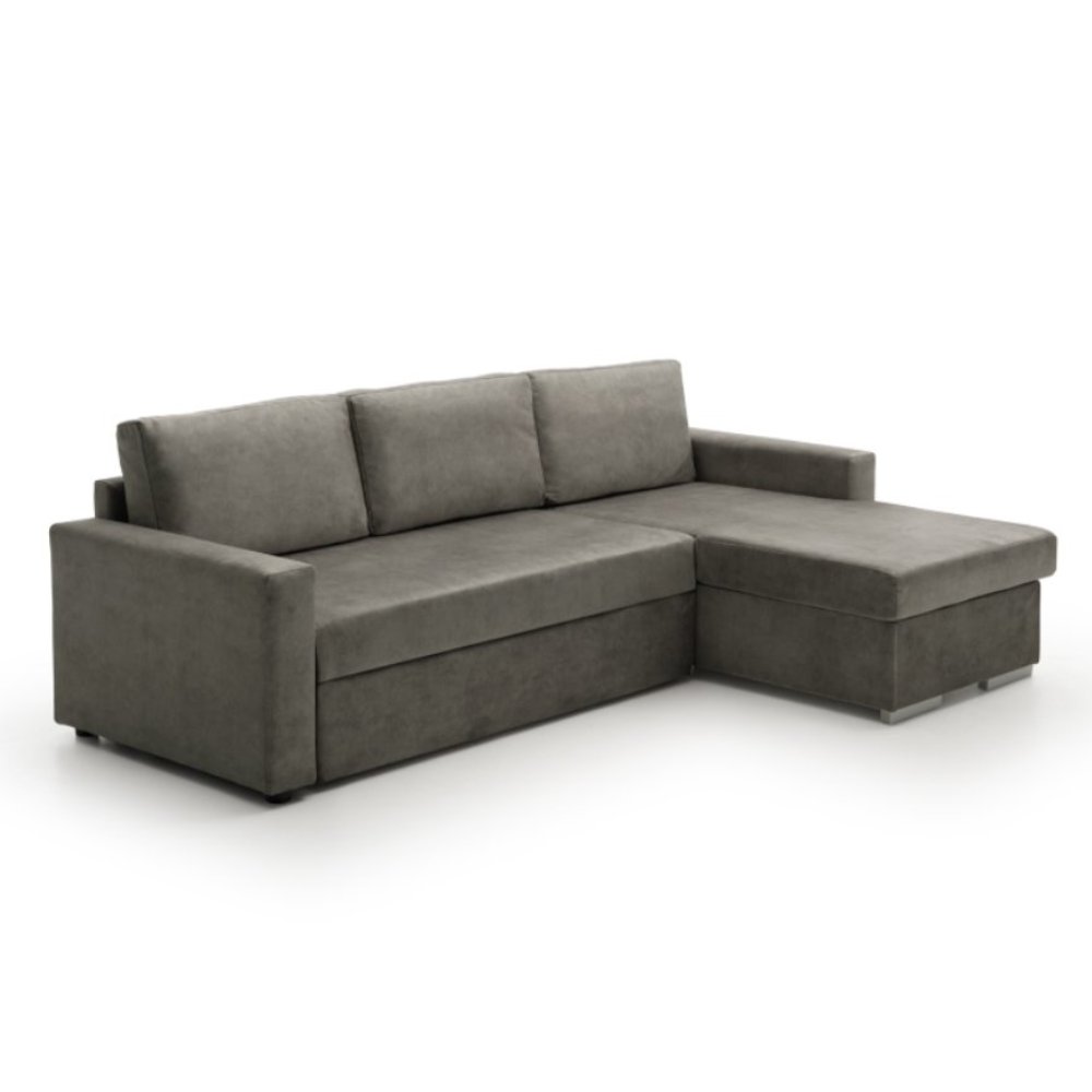 Sofa cama chaise longue isabella low cost gris oscuro derecha
