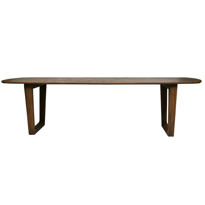 Corte-mesa de comedor 12 personas 270 cm madera cepillada