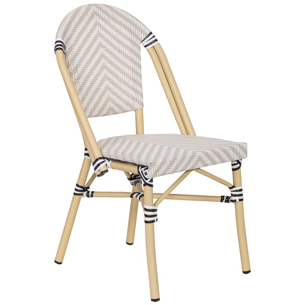 Silla de ratán sintético crema 46x57x88cm
