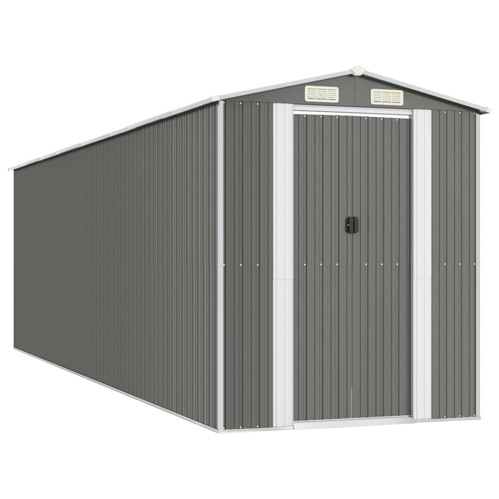 vidaXL cobertizo de jardín acero galvanizado gris claro 192x689x223 cm