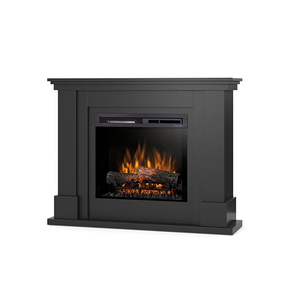 Luena - chimenea eléctrica LED de pie - negra - 23' - 110 x 89.7 x 30
