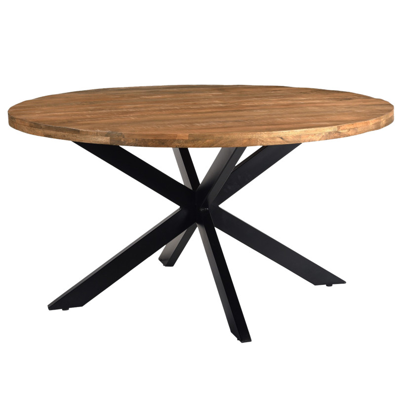 Bari-mesa de comedor redonda 4 personas, d130 cm madera