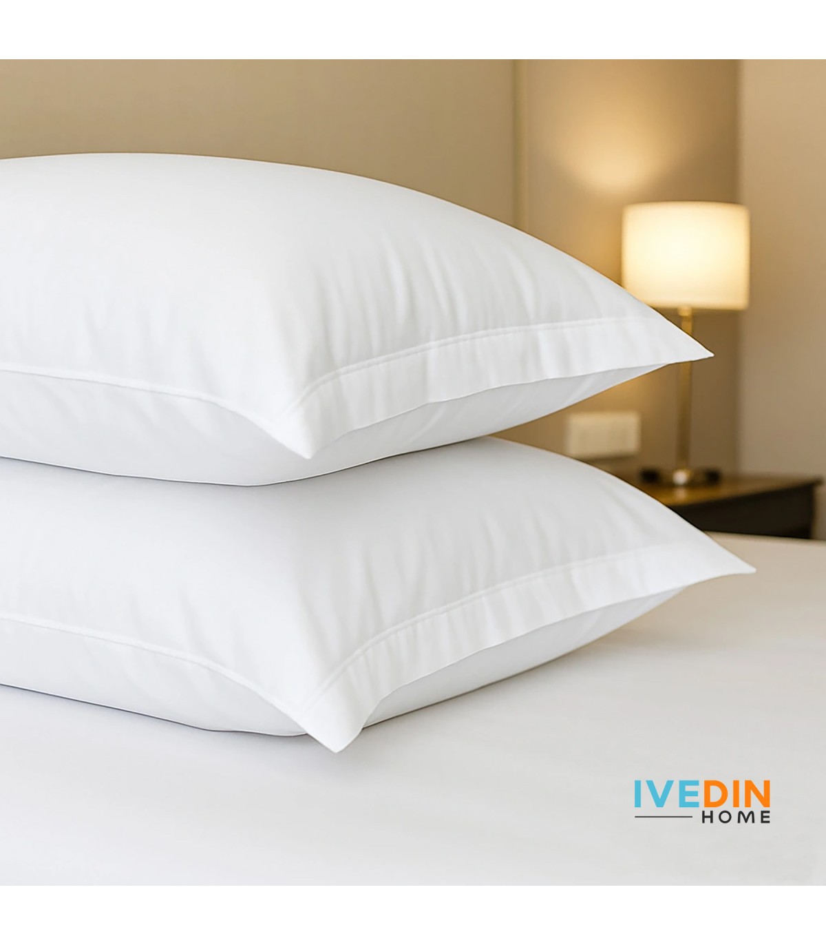Funda almohada 100% algodón hotel 10 uds. 45x110 2 bocas abiertas blanco