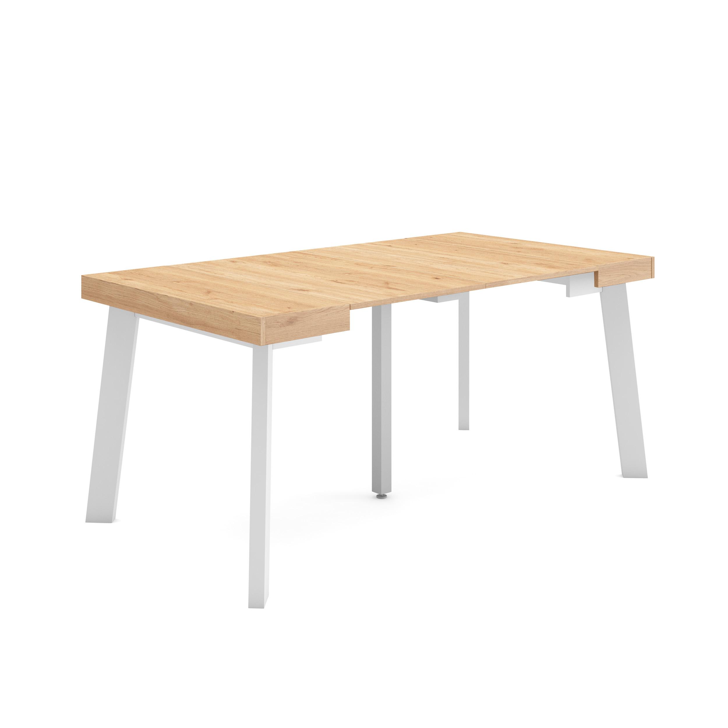 Mesa consola extensible, 160x90x73cm, roble, patas de madera rf3126