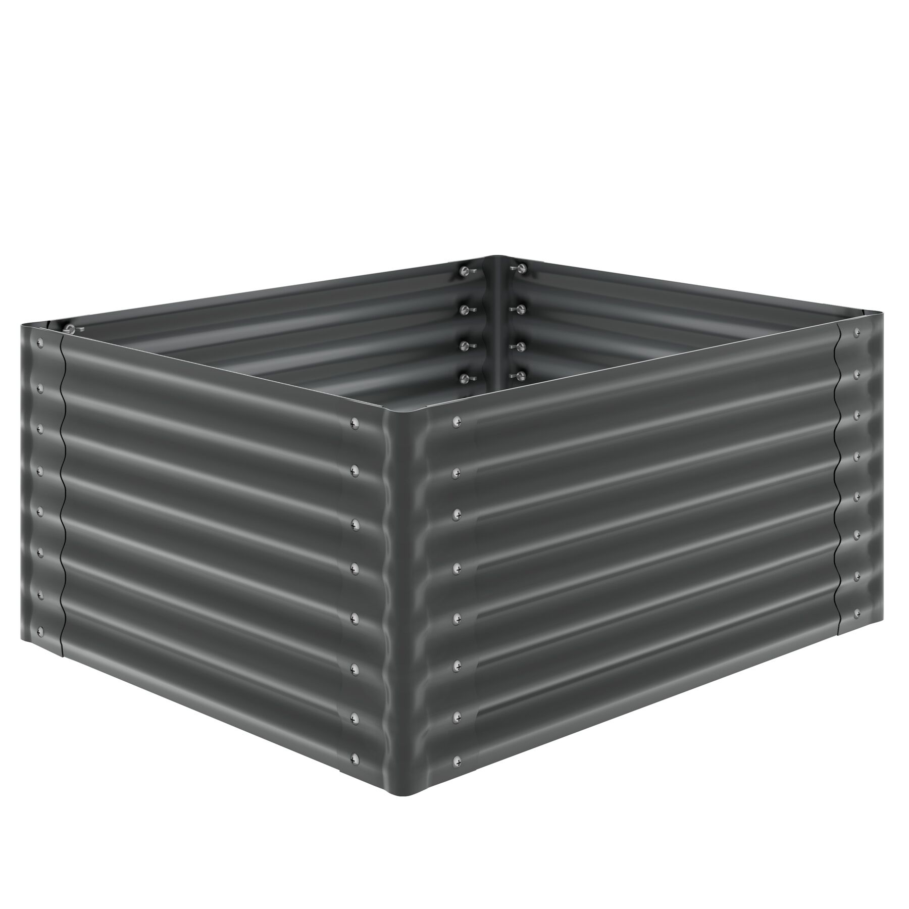 Tectake huerto elevado, acero galvanizado, fondo abierto, antracita