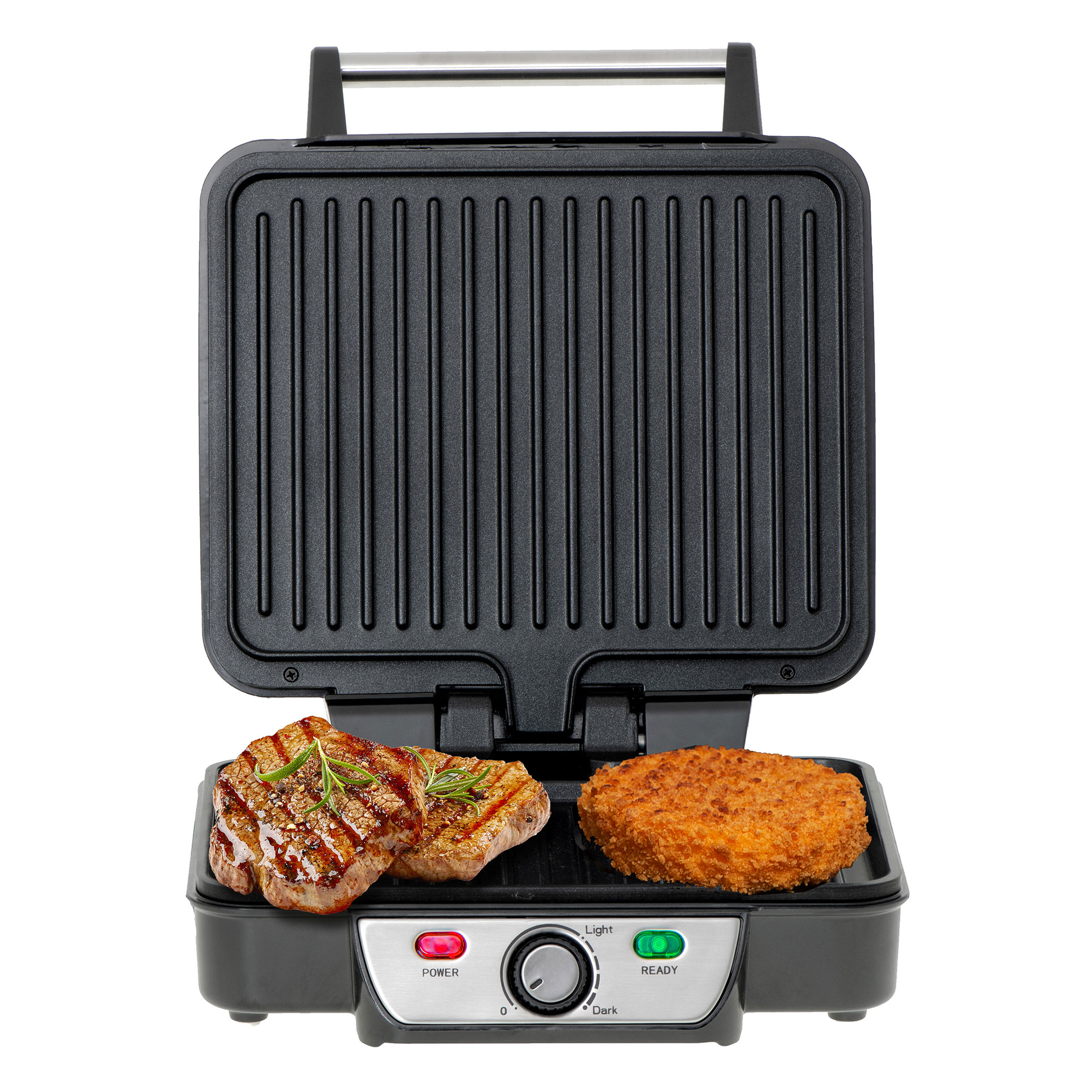 Parrilla eléctrica, plancha cocina doble, con mesko ms 3050 negro 2500w