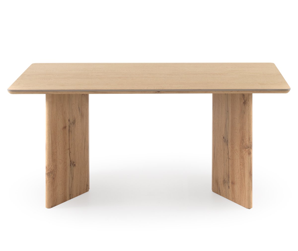 Mesa rectangular roble con sobre cerámico mármol, 160x90x75cm
