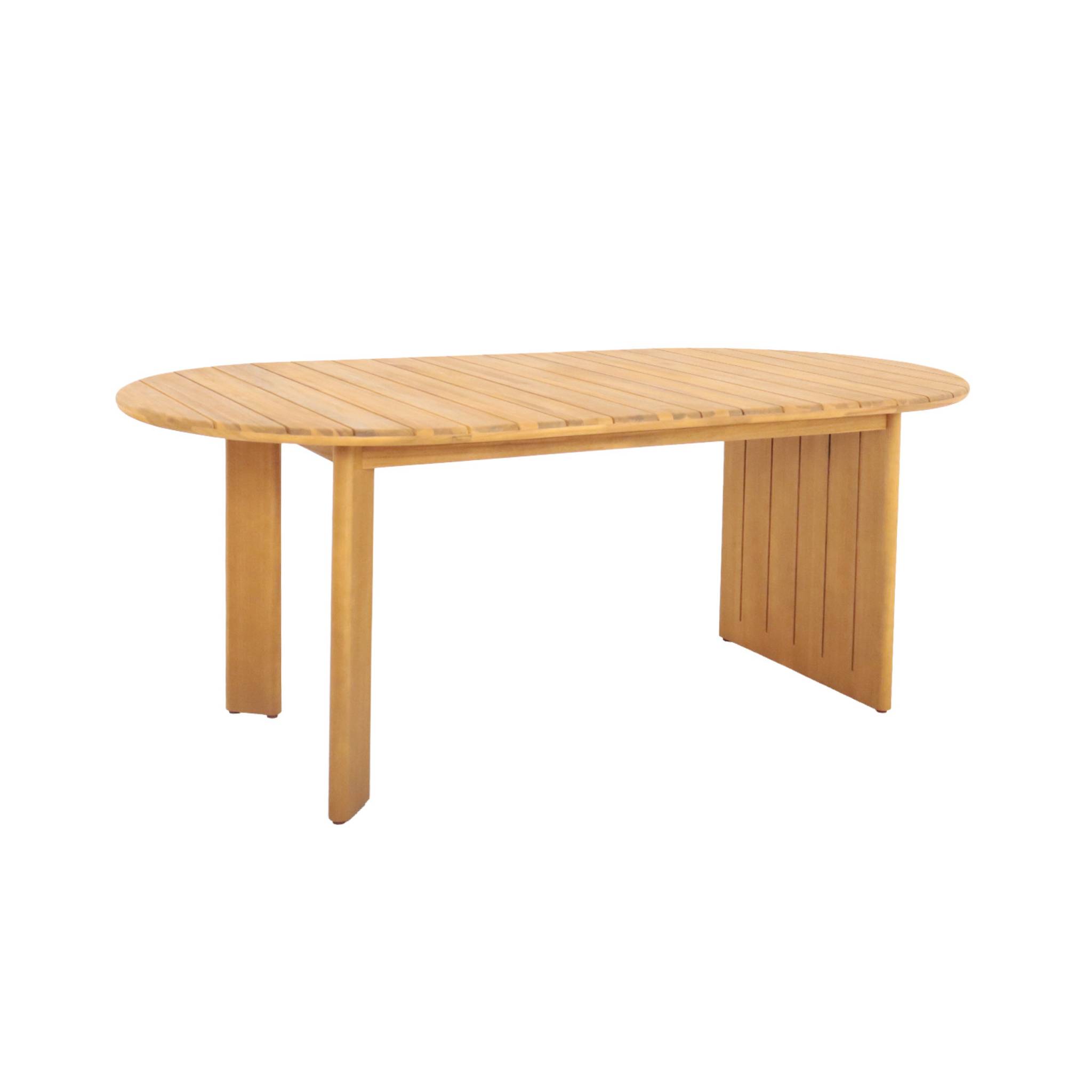 Mesa de jardín ovalada de madera de acacia, 6 plazas natural 200x100x78