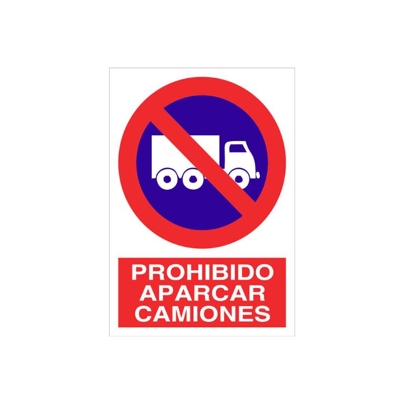 detalles proposición periódico Señal poliestireno 297x210mm prohibido aparcar camiones. el diseño de la  señal puede varia | Brico Depôt