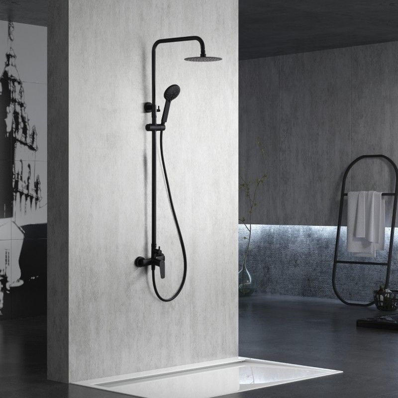 Imex-conjunto ducha monomando béLGica negro mate antical