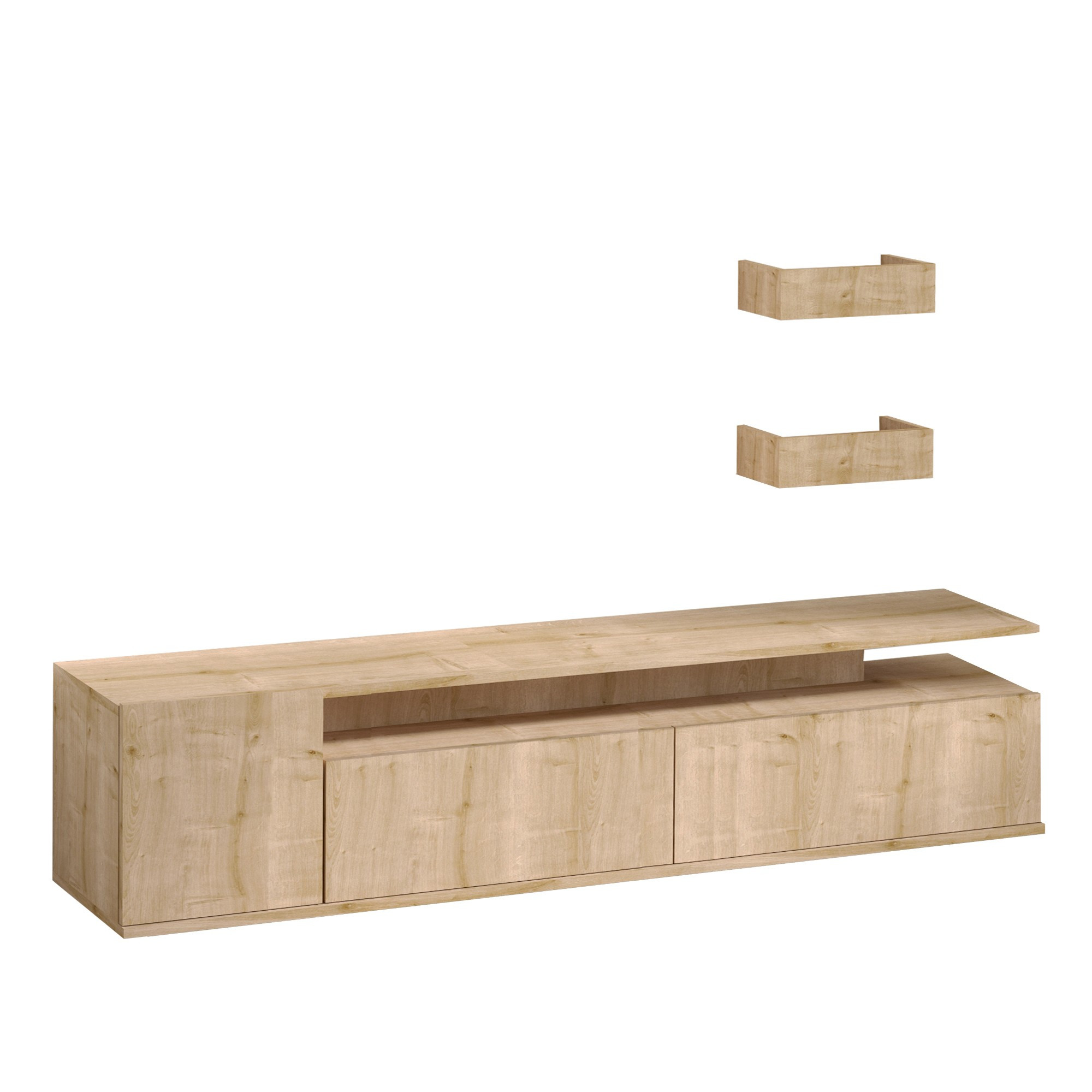 Mueble para la tele de madera <<alika>> - 180 x 35 x 45 cm - roble