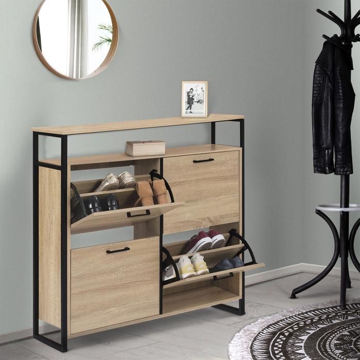 Mueble zapatero industrial para 16 pares l100 cm