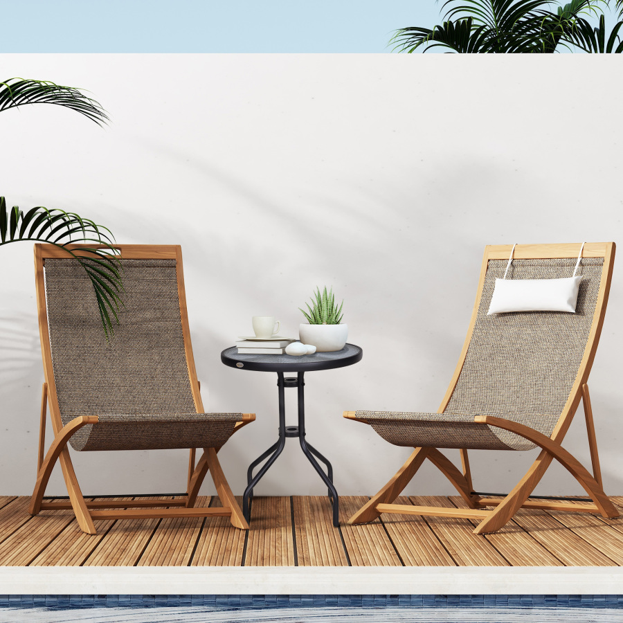 Mesa auxiliar de jardín redonda metal negro 70x60x60cm