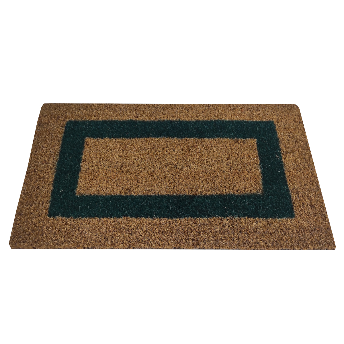 Felpudo| 100% fibra coco| base goma antideslizante| verde| 50x90cm