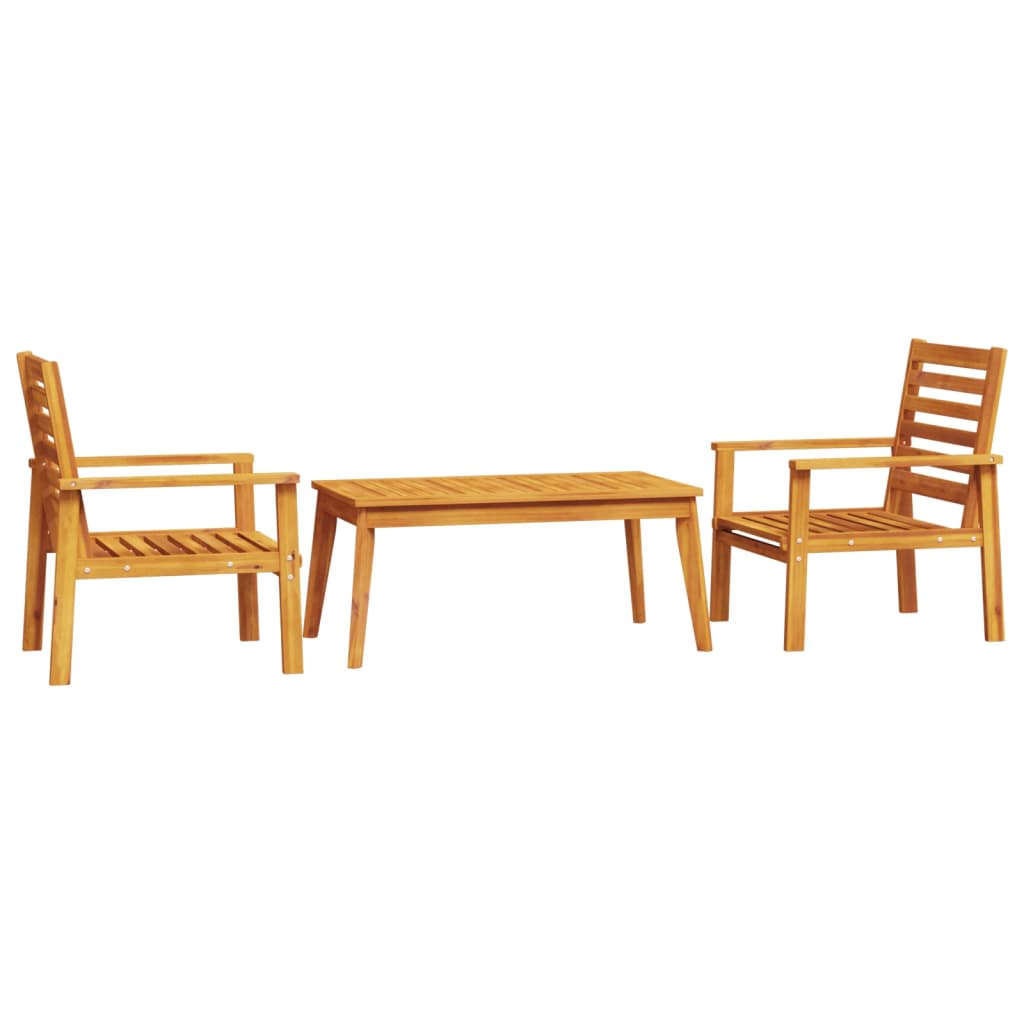 vidaXL juego de muebles de jardín 3 piezas madera maciza acacia