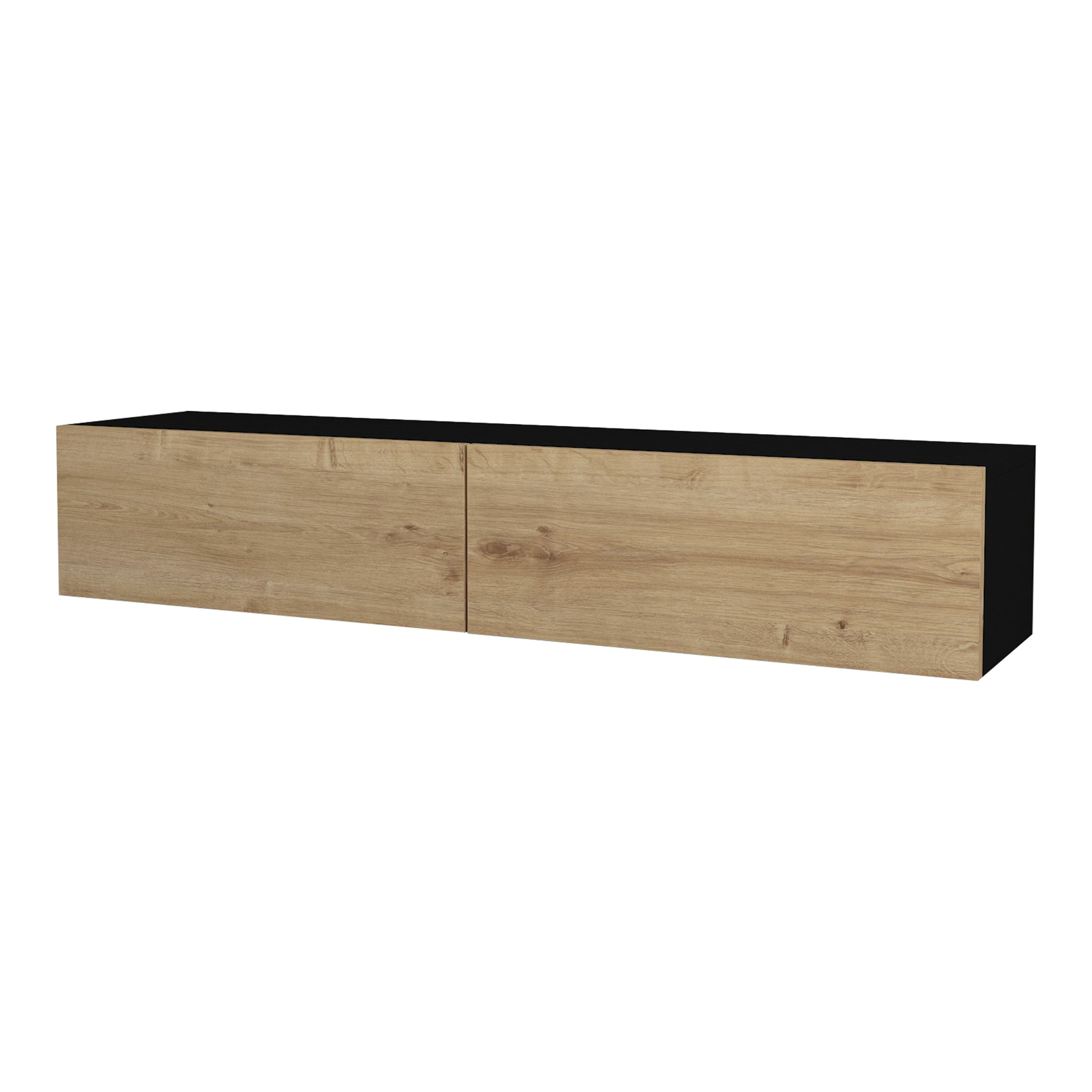 Mueble tv suspendido toivakka aglomerado 135 x 31 x 25 cm - negro / roble