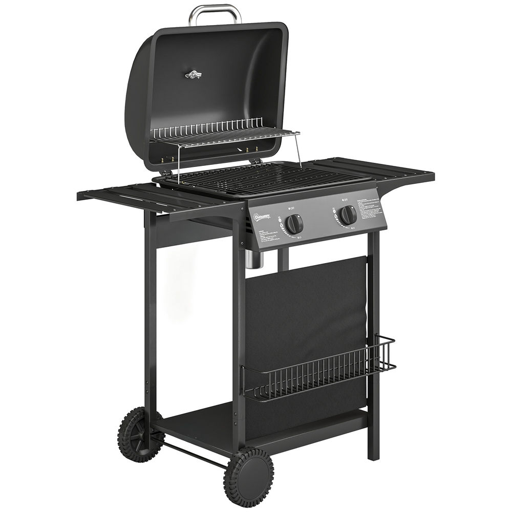 Barbacoa de ga 99x56x95 cm metal, tela oxford 600d Outsunny
