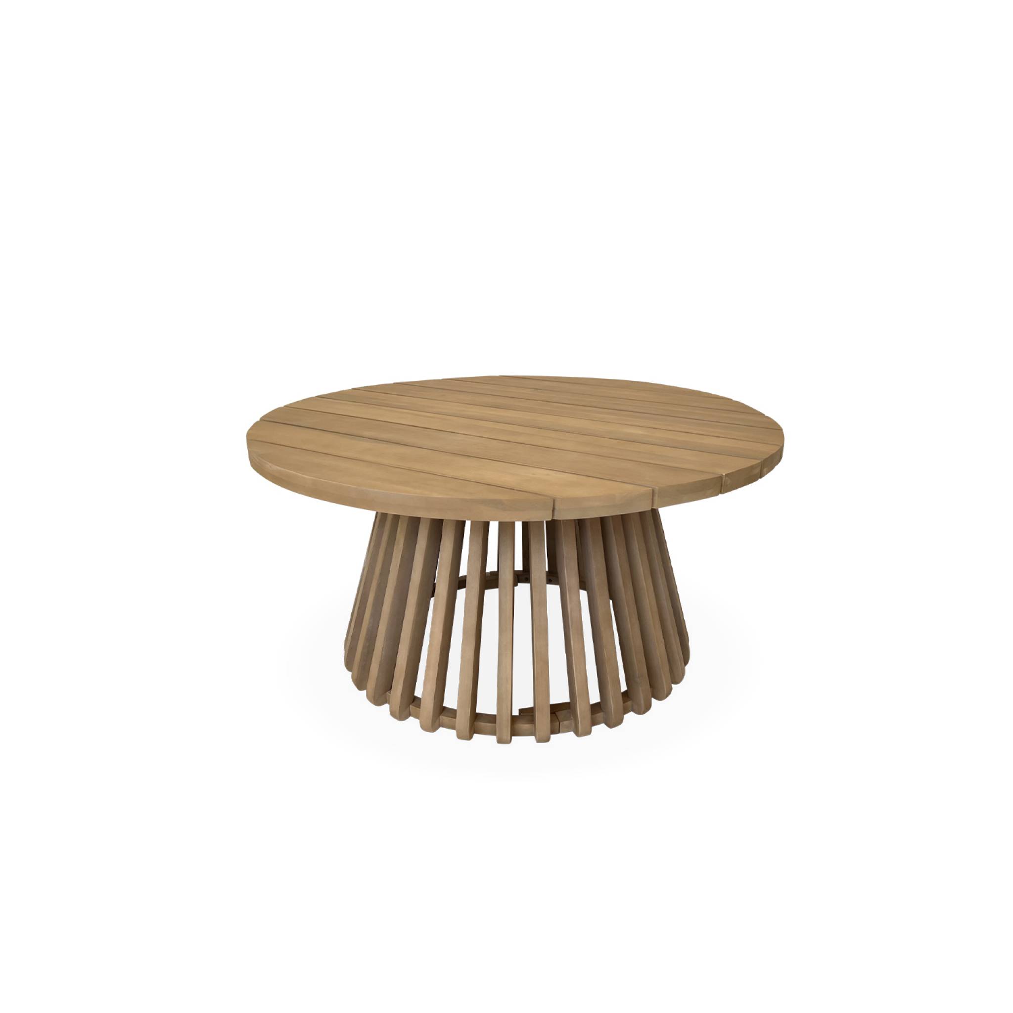 Mesa de centro de jardín de madera, oviedo 80cm, natural, 80x80x40 cm