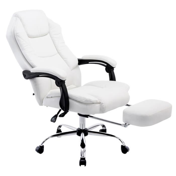 Silla de oficina ajustable - polipiel crema - 67 cm