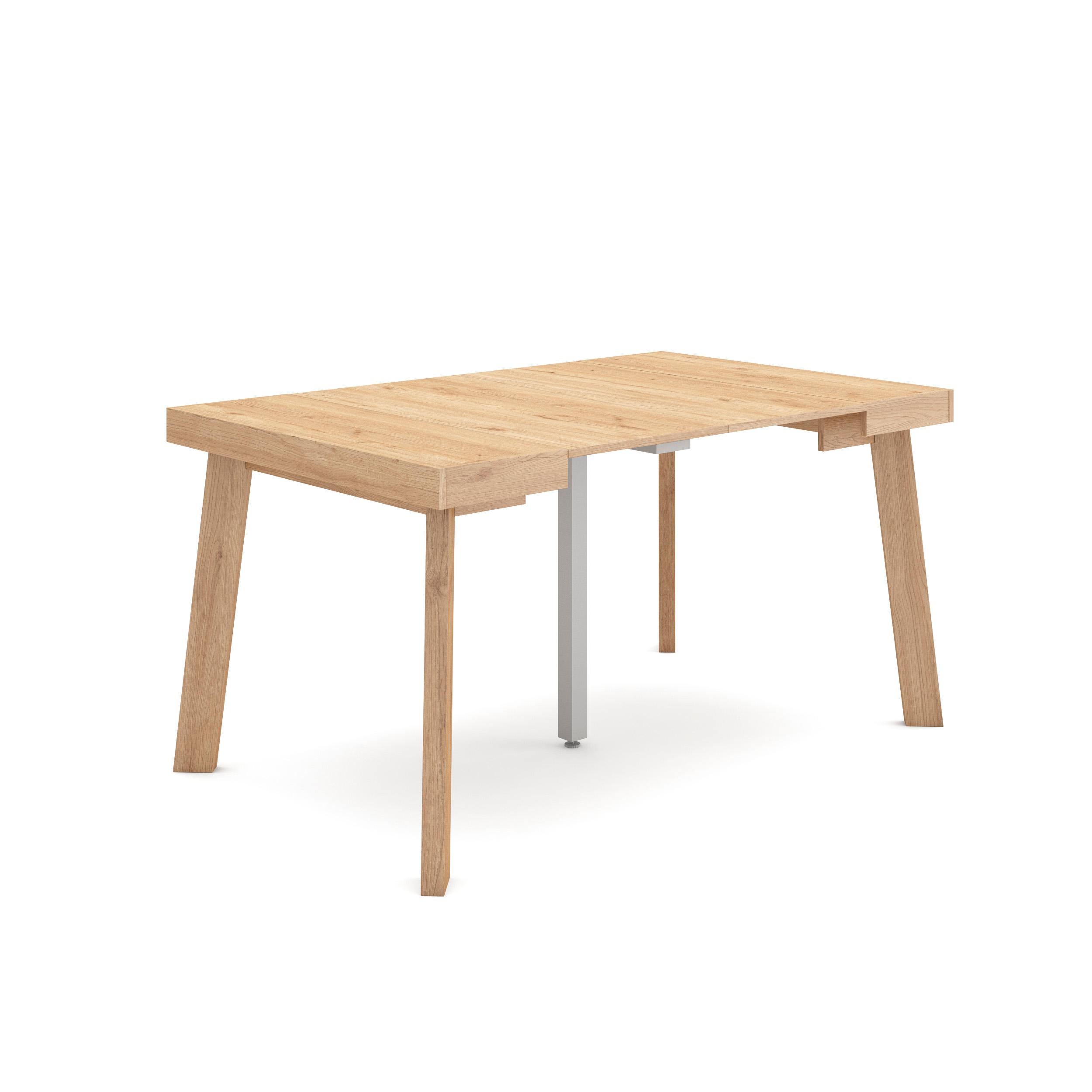 Mesa consola extensible, 140x90x73cm, roble, patas de madera rf3133