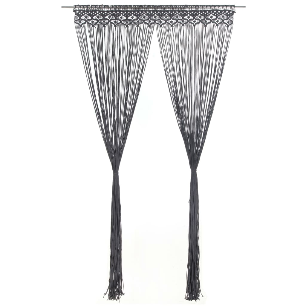 vidaXL cortina de macramé algodón gris antracita 140x240 cm