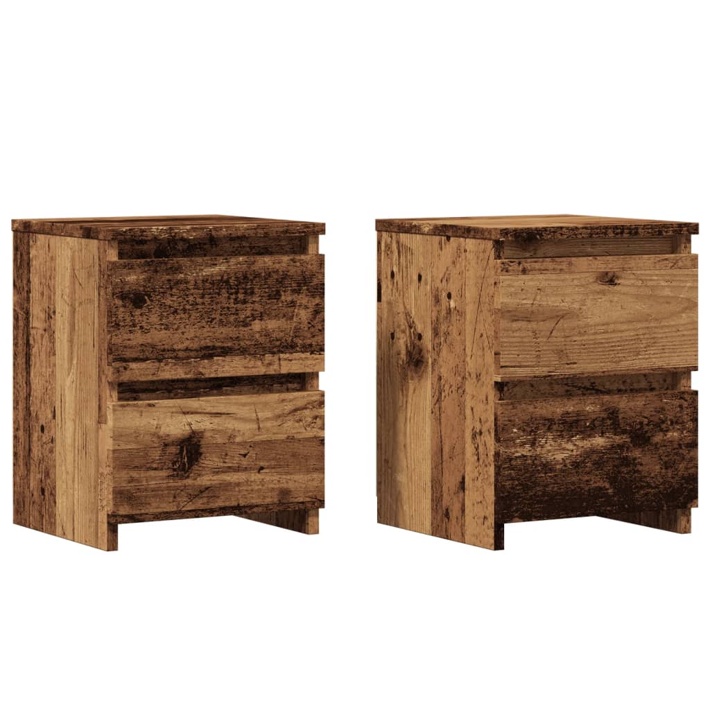 Casa lúmina - set de 2 mesita de noche madera madeira 30 x 30 x 40 cm