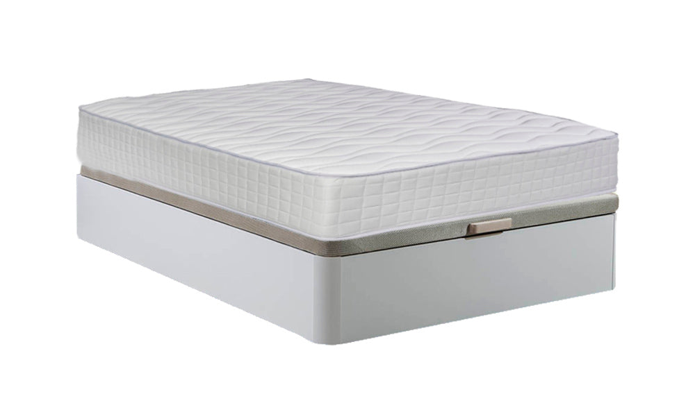Cama canape abatible blanco 150x190 cm + colchon top viscoelastico de 28