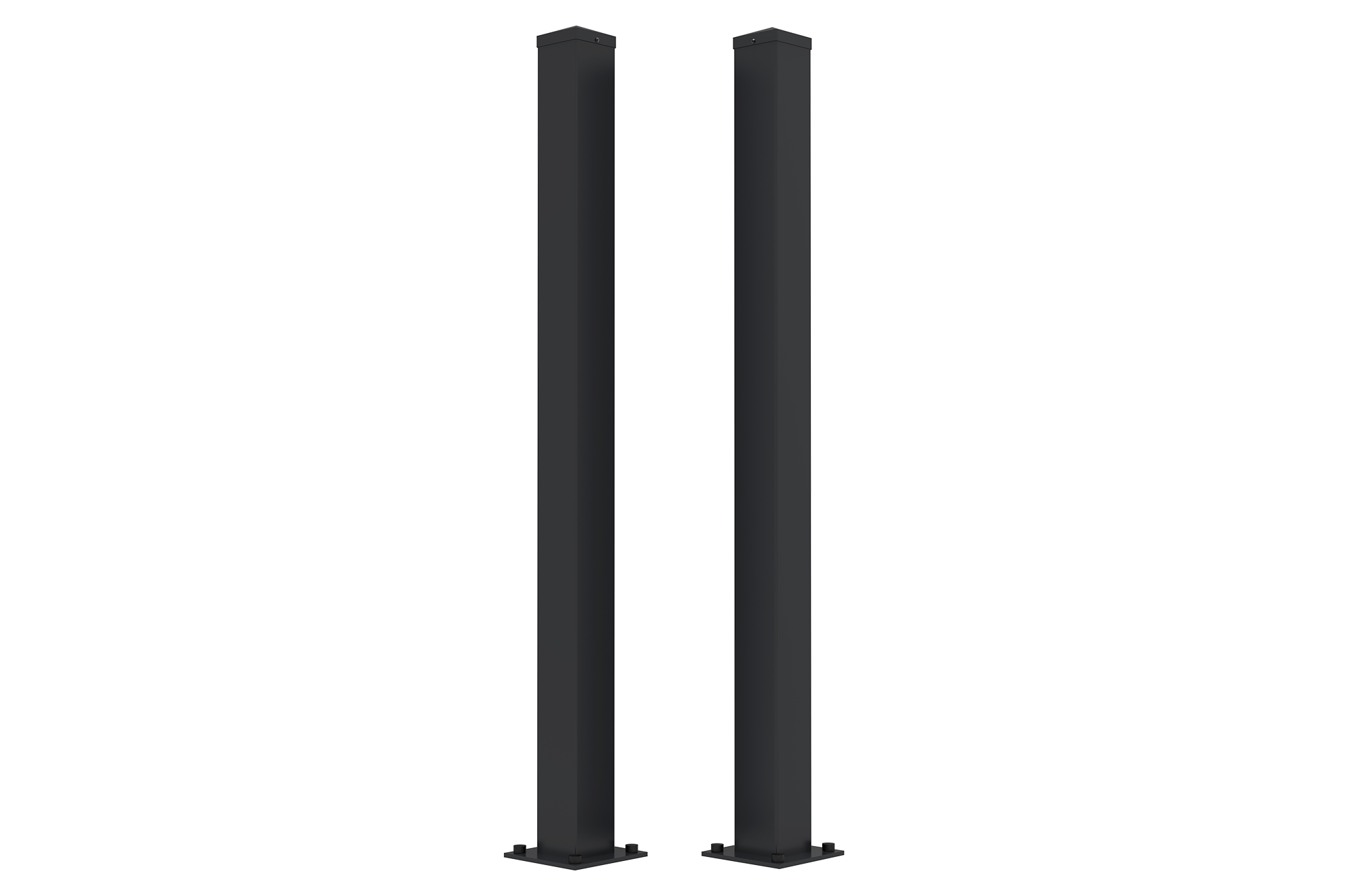 Juego de 2 postes de hierro carmo de 10x10cm y 145cm de alto, color negro.