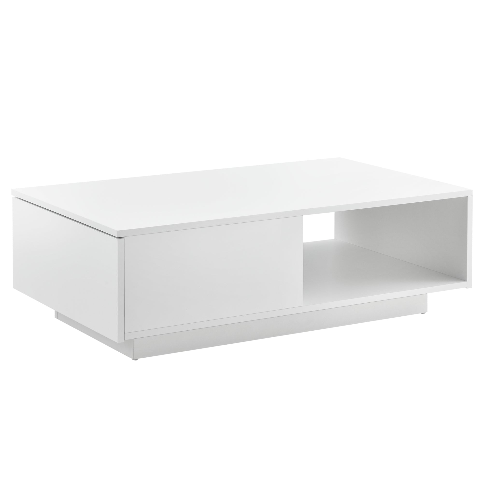 Mesa de centro para salón con cajón y compartimento