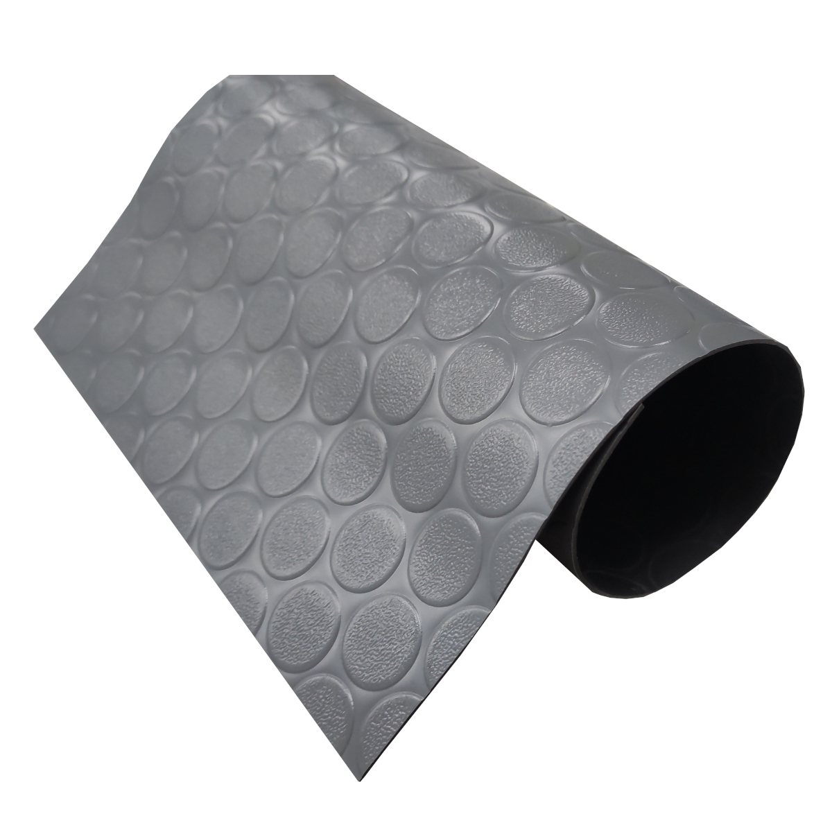 Suelo PVC| 100% caucho| botones gris| 1mm| 140x500cm