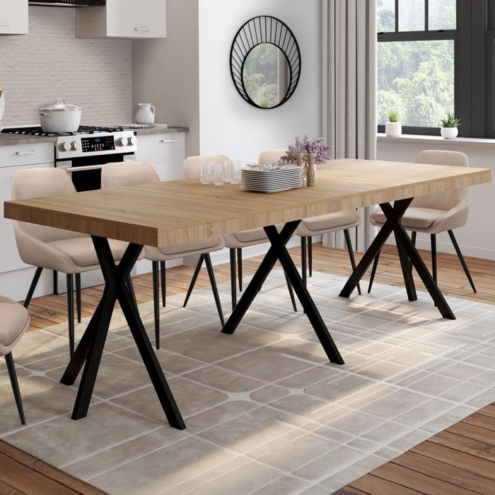 Mesa consola extensible idmarket alix 10 personas 235 cm diseño industrial