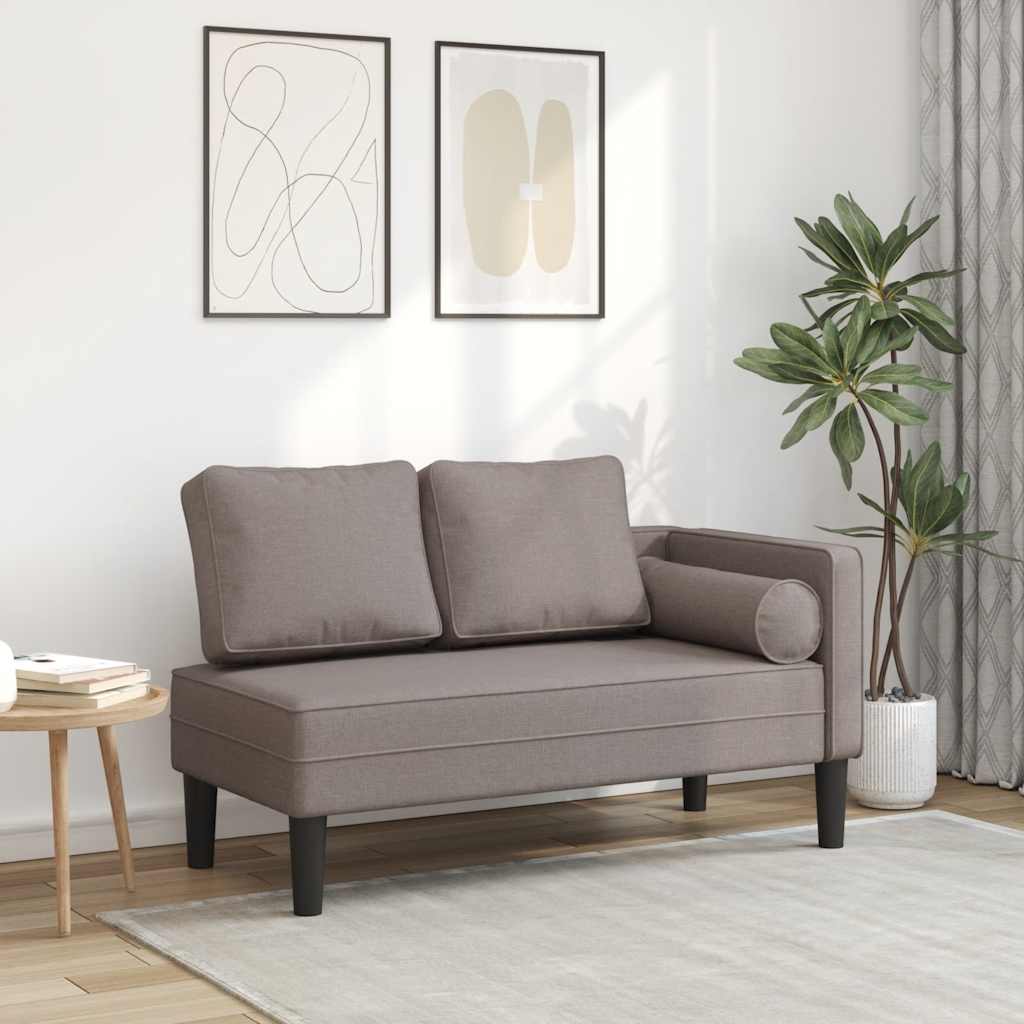 Sofá diván con cojines tela gris taupe oif598597