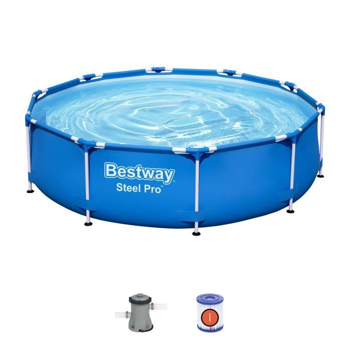 Piscina desmontable tubular Bestway steel pro 305x76 cm depuradora de cartu