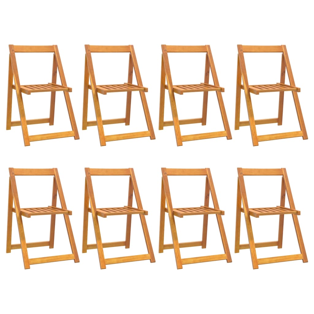 vidaXL sillas de jardín plegables 8 uds madera maciza de acacia