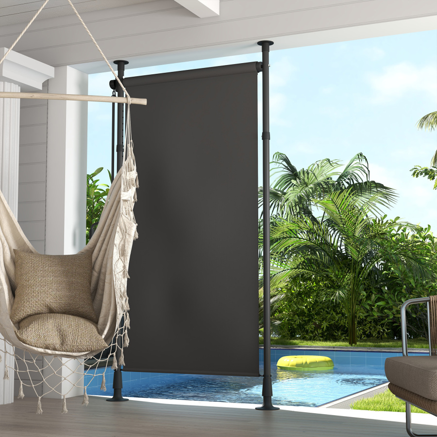 Toldo vertical ajustable 120 x 220 a 310 cm aluminio gris