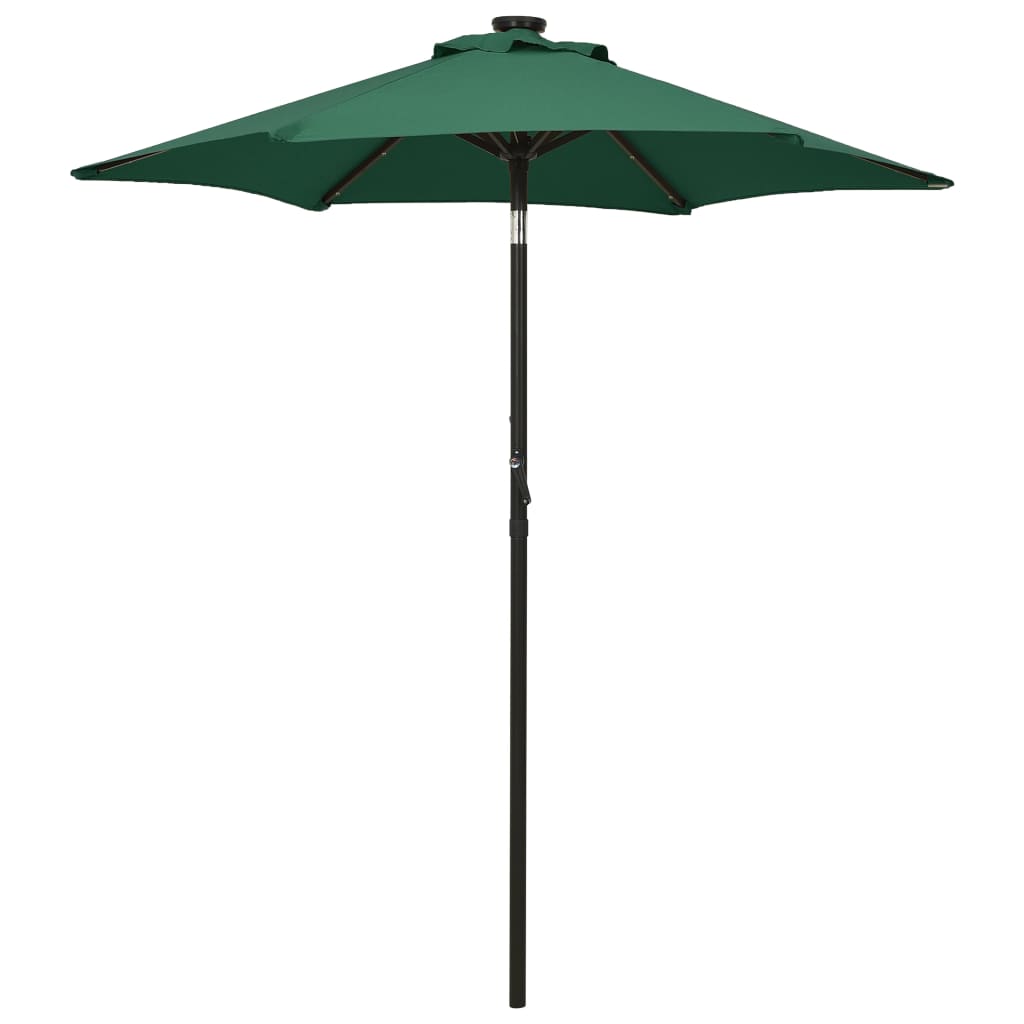 Sombrilla de jardín con luces LED aluminio verde 200x211 cm eerf8216