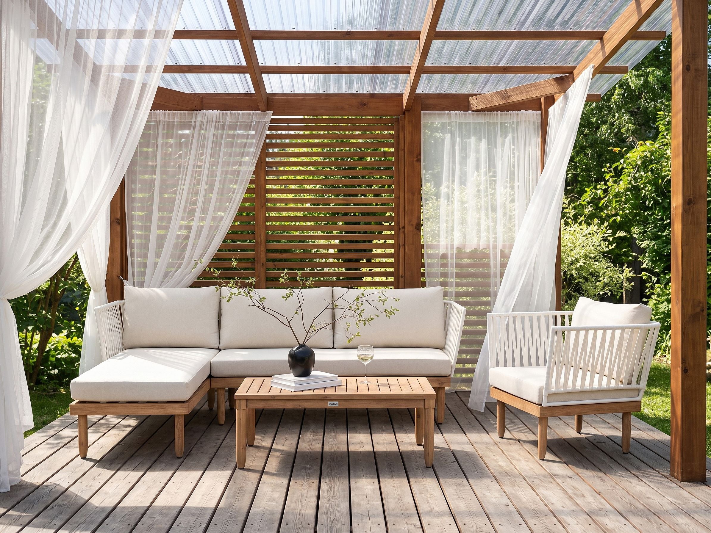 Conjunto de jardín blanco crema cremona