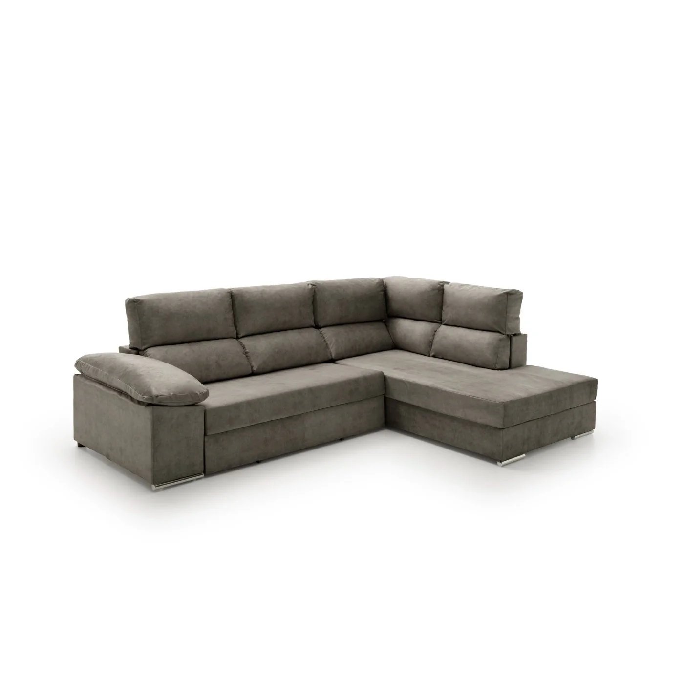 Sofa cama chaise longue fiorella gris oscuro derecha