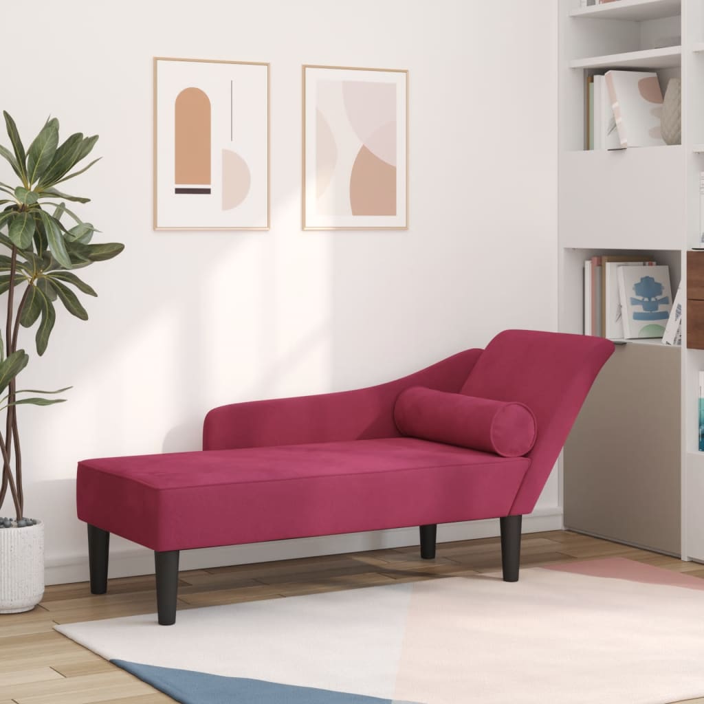 Sofá diván con cojines terciopelo rojo tinto oif392517