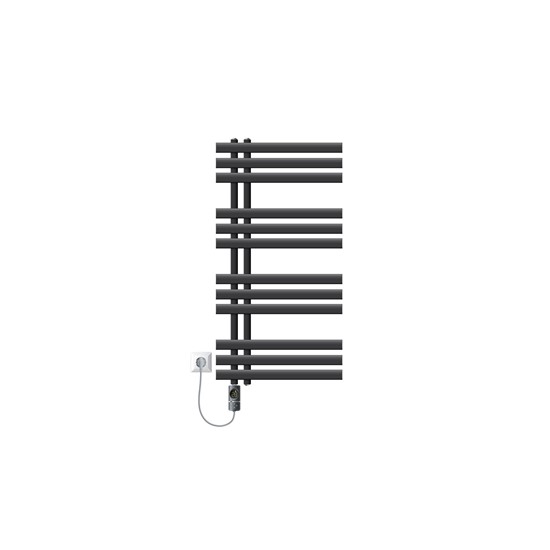 Radiador toallero eléctrico antracita 500 x 1000 mm con elemento 600w