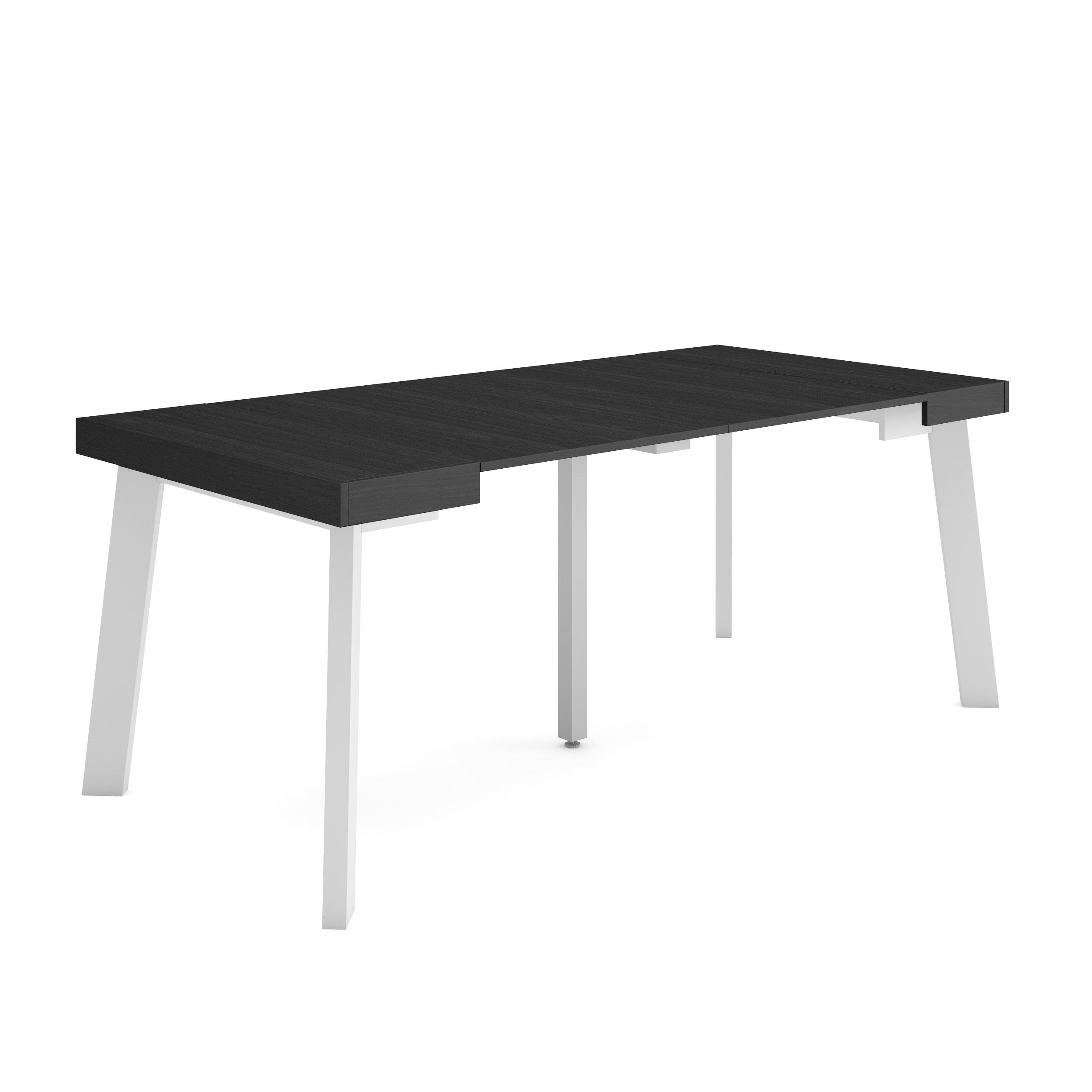 Mesa consola extensible, 180x90x73cm, negro, patas de madera rf2986