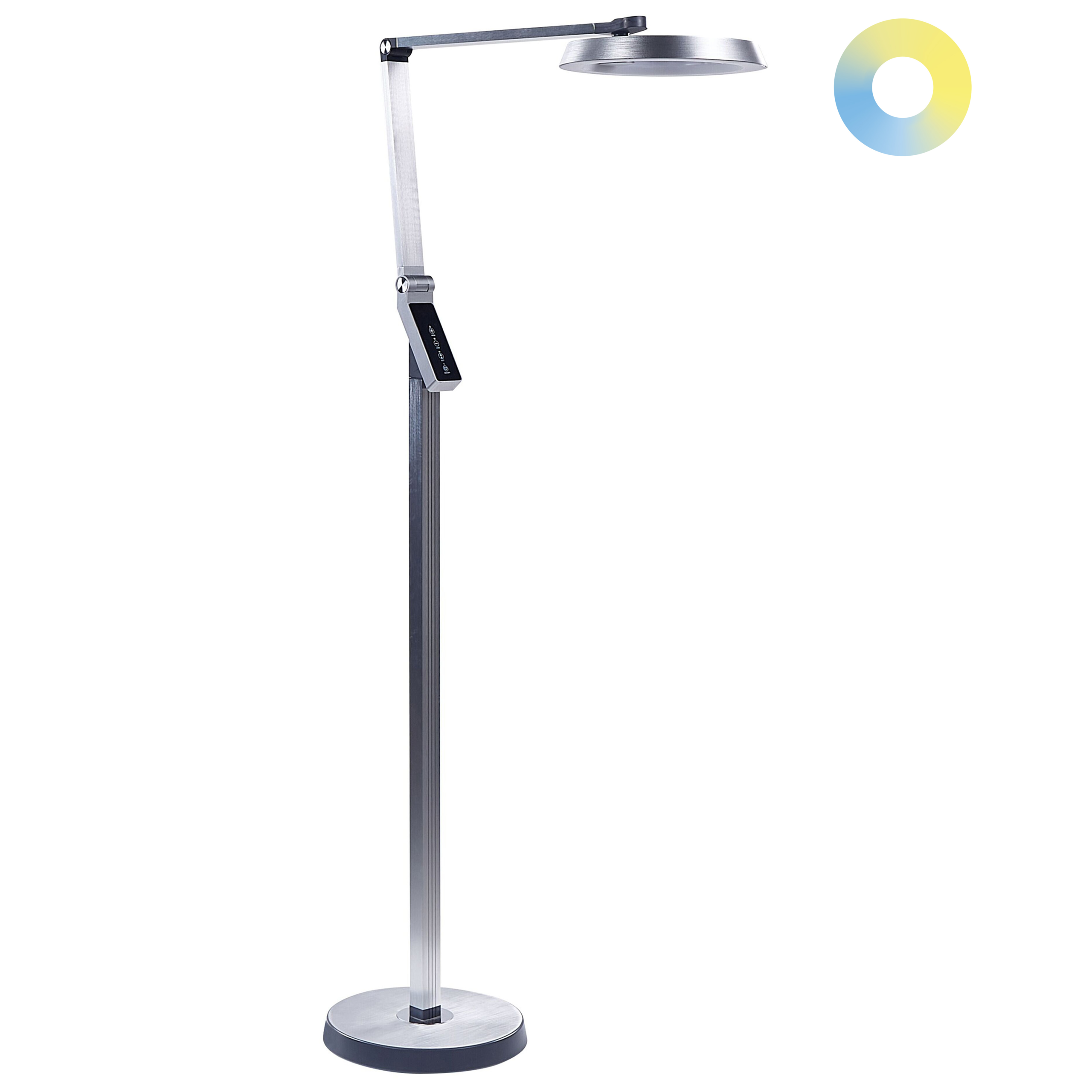 Lámpara LED de pie carina con regulador de intensidad metal plateado