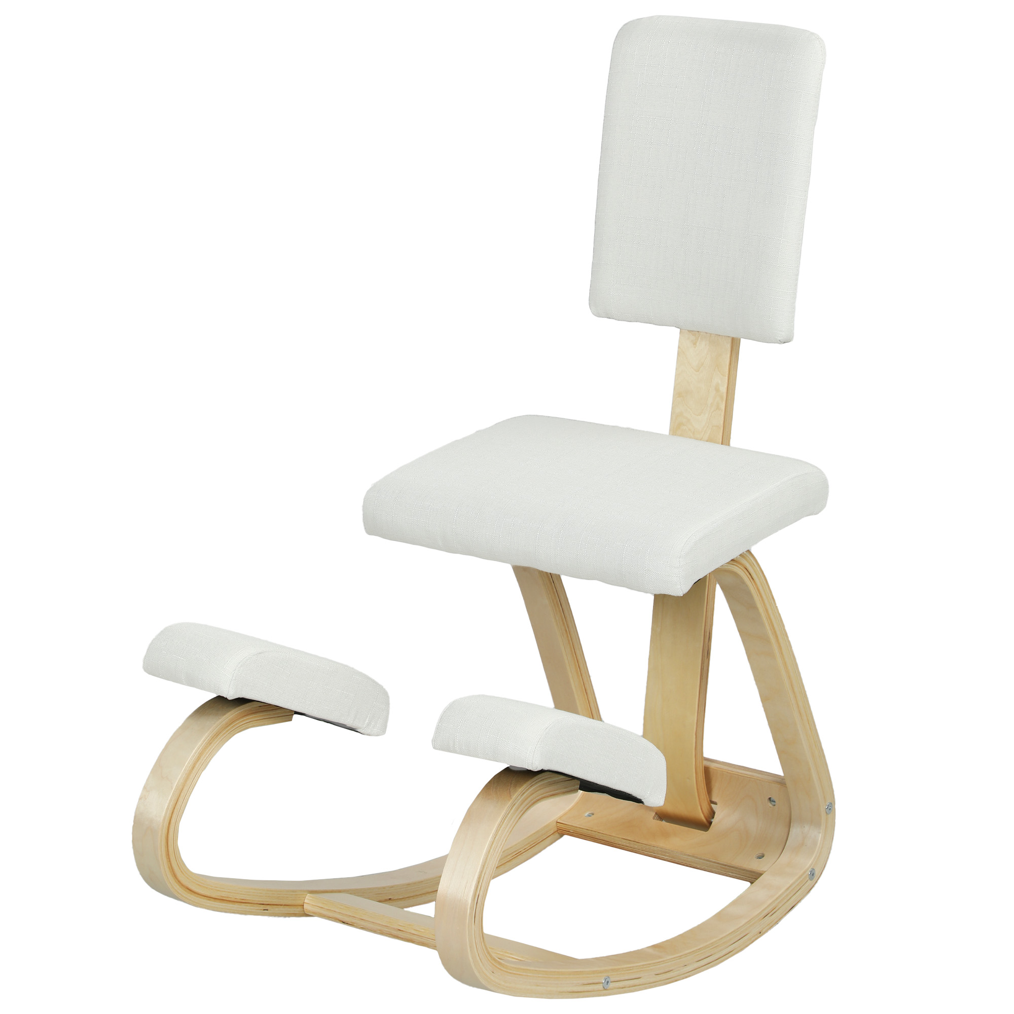 Silla de oficina madera de abedul crema 84x51x93 cm