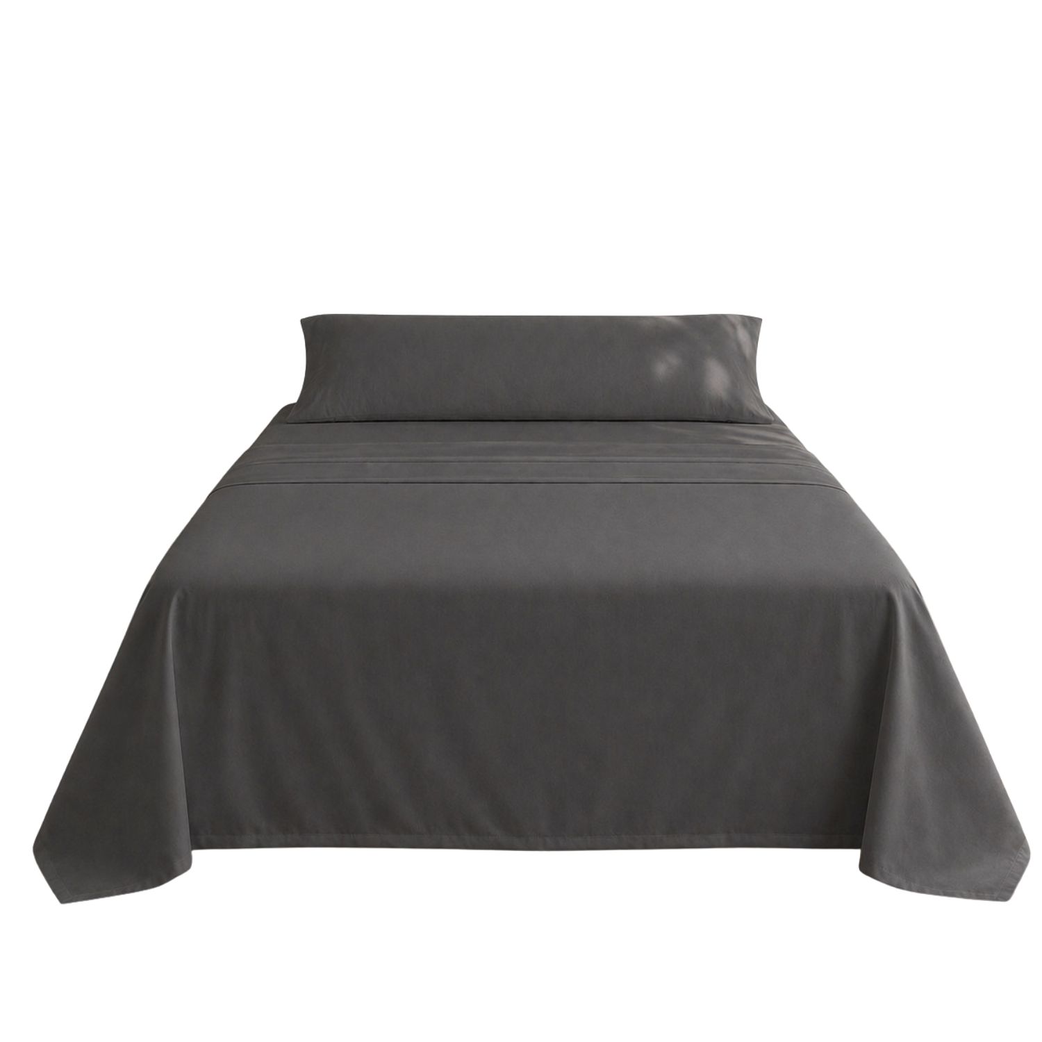 Juego de sábanas gris oscuro cama 105cm 144 hilos donegal collections