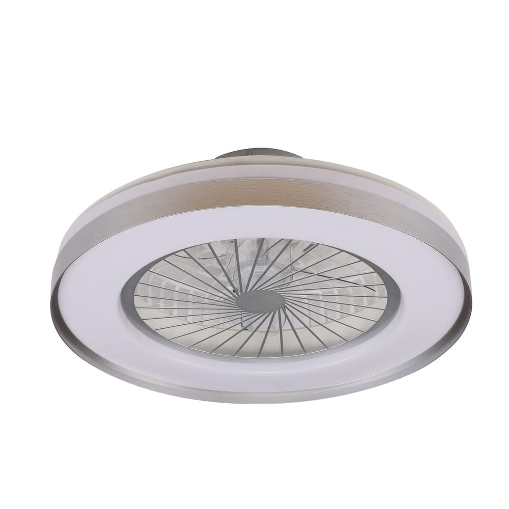 Ventilador plafón con luz silencioso LED 40w landa plateado 3 cct ø50