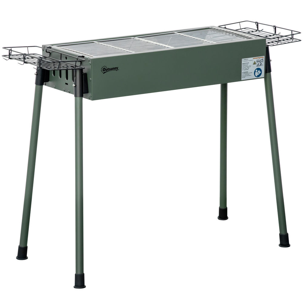 Barbacoa de carbón acero inoxidable, metal galvanizado color verde