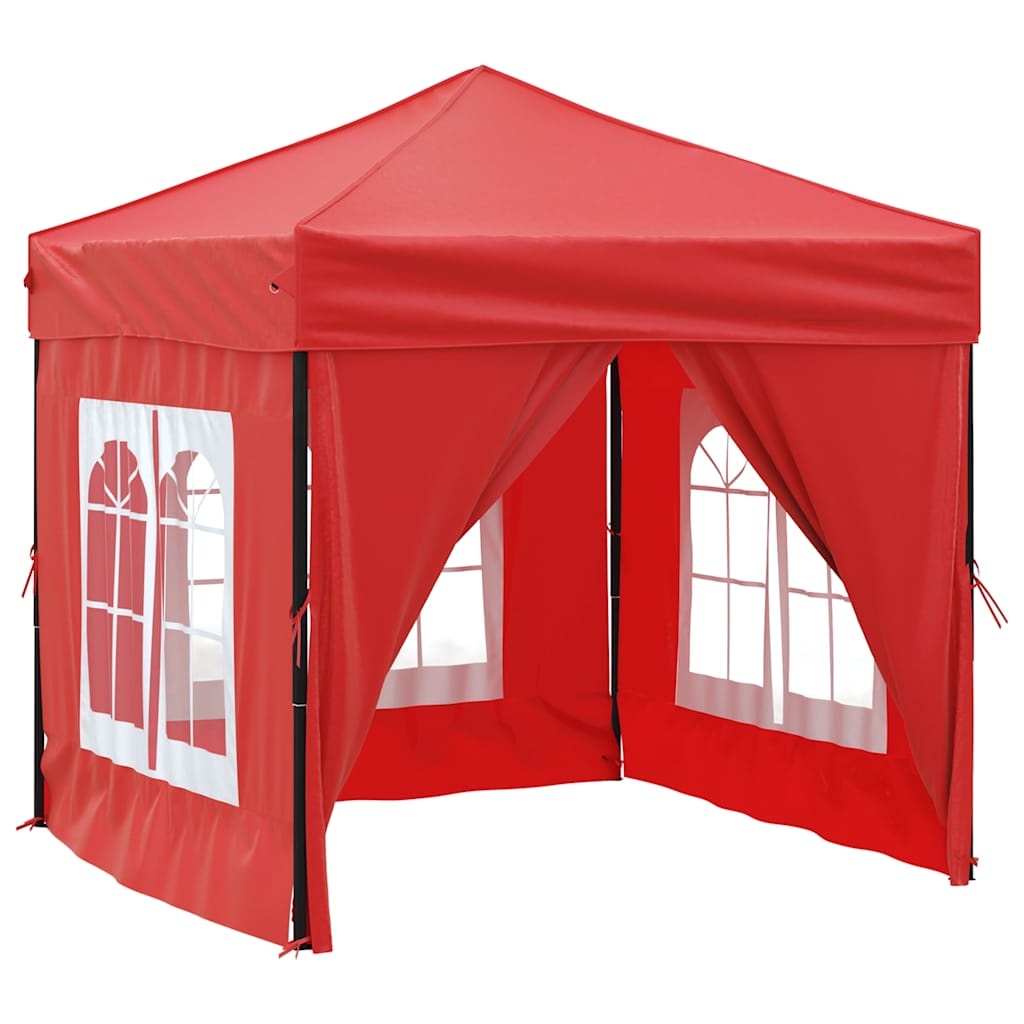 vidaXL carpa para fiestas plegable con paredes laterales rojo 2x2 m