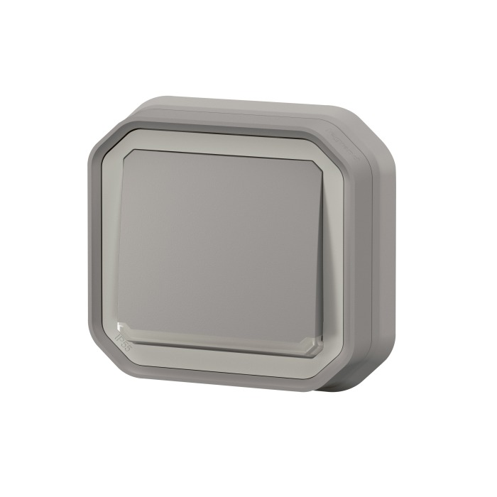 Pulsador de luz para empotrar gris Legrand