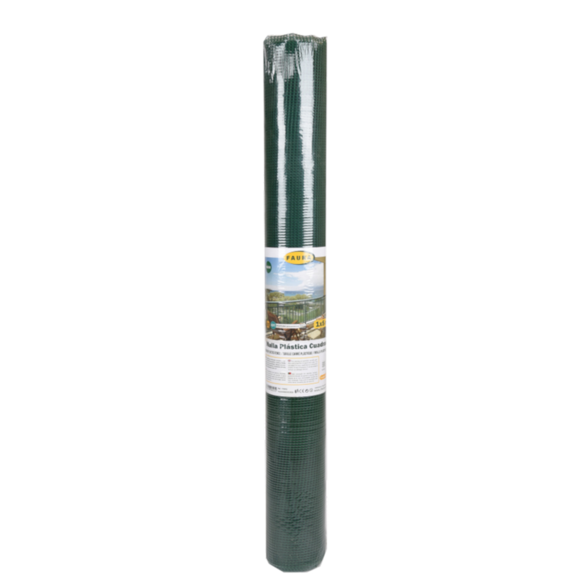 Malla plastificada cuadrada verde 1x5 m.